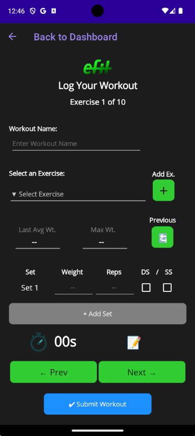 Workout Logging