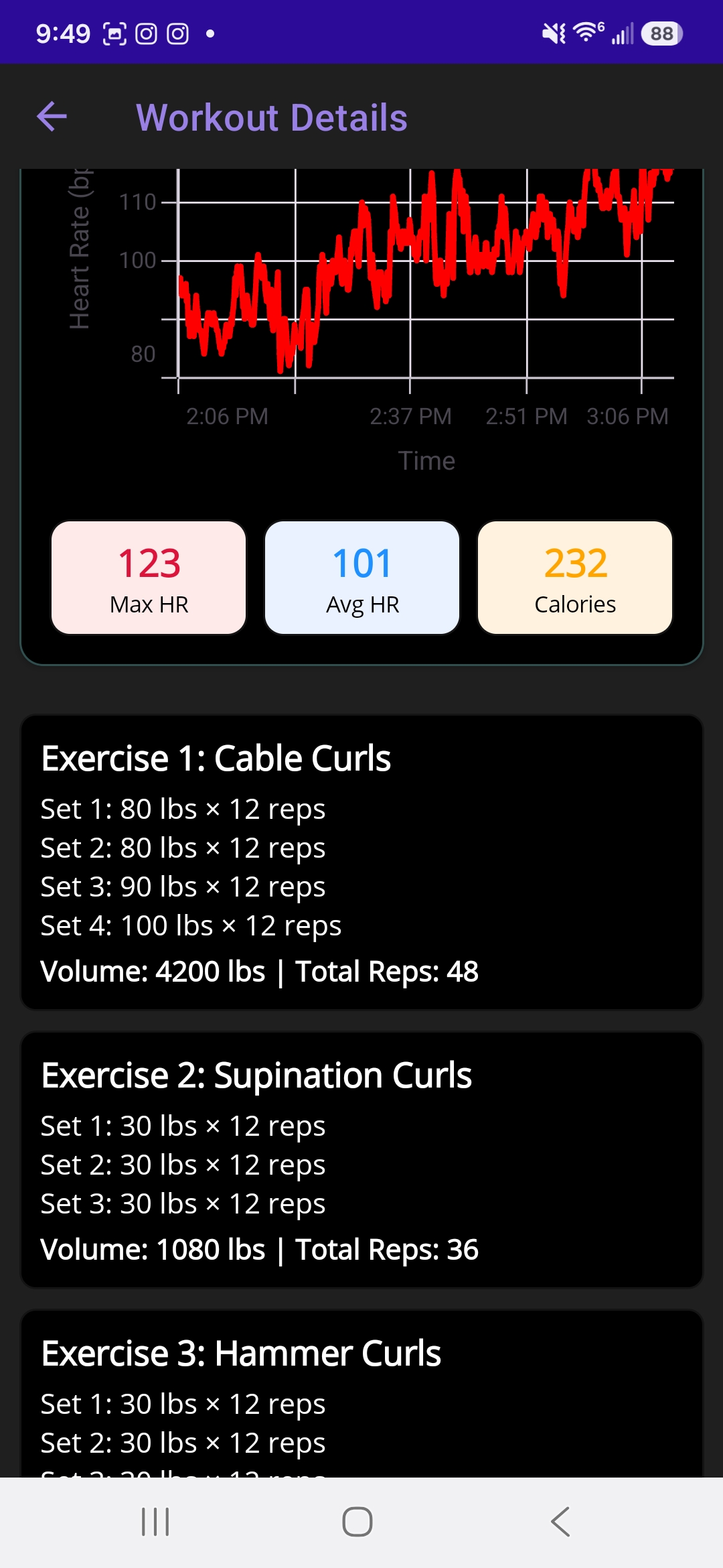 Android Health Connect Workout Details